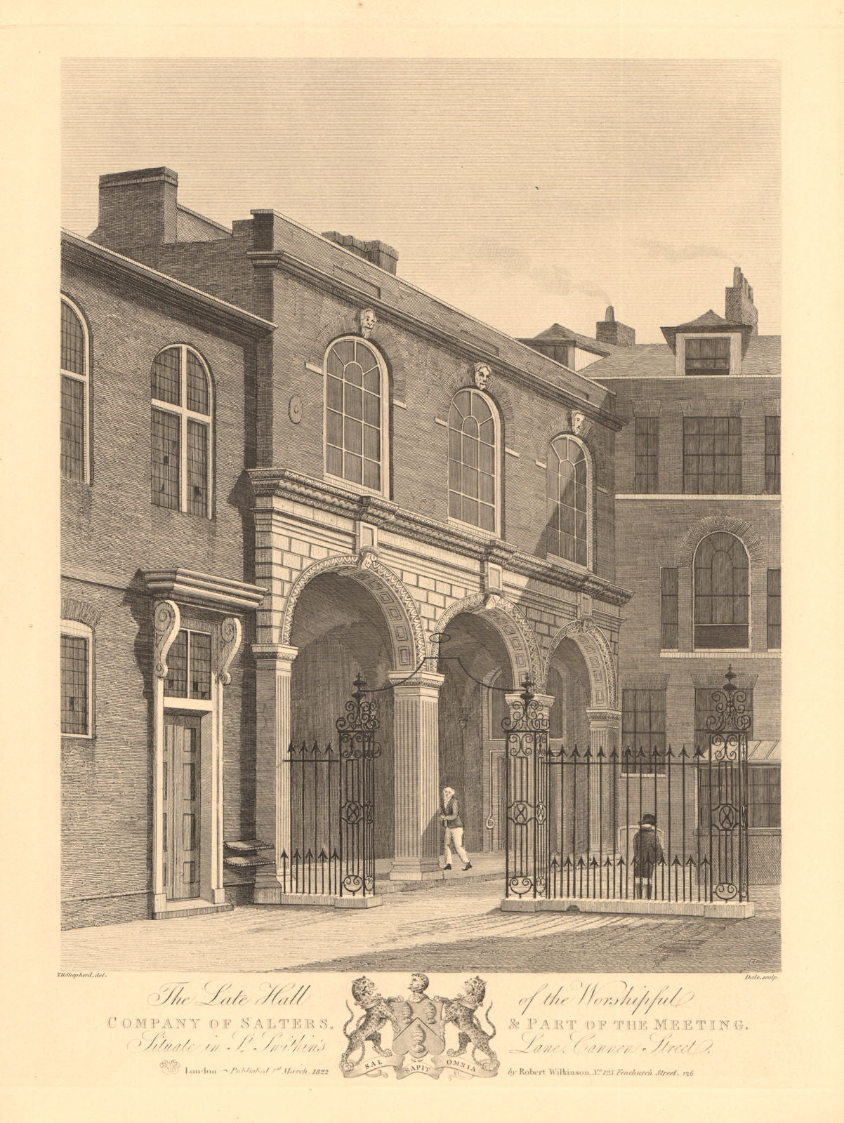 SALTERS HALL. Worshipful Company of Salters. St Swithin's Lane, Cannon St 1834
